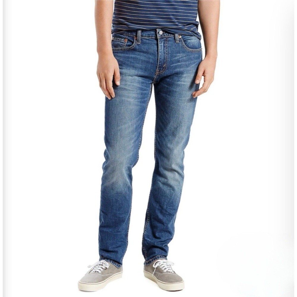 Levis 511 Jeans Slim Fit Medium Wash Stretch Denim Mens 34x30 Blue Comfort EUC